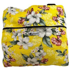 Local Design Hawaii Reversible Floral Tote‎ Bag Large Zip Pocket Aloha Beach XL